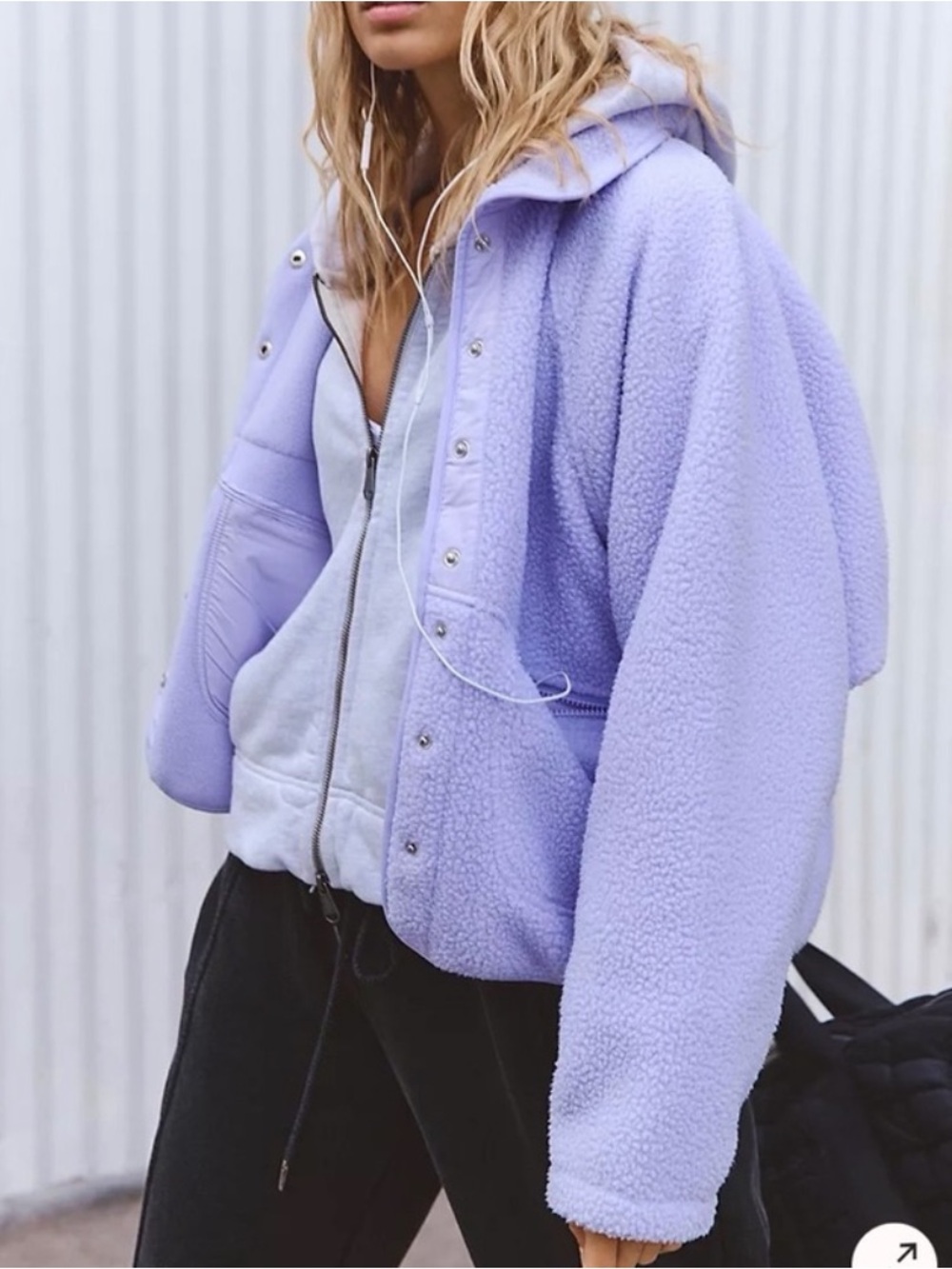 Free People FP Movement Hit The Slopes Fleece Jacket In Iris NWT